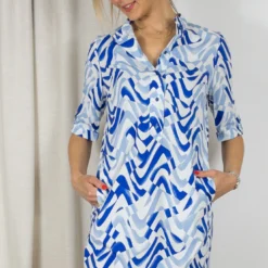 ROBE ROBE LÉGÈRE 6438 4062 -Modes Sylphide Soldes Magasin 014051 ROBE 6348 4062 ROBE LEGERE ECRU BLEU 2