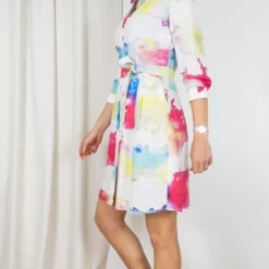 ROBE 120% LINO 49AN -Modes Sylphide Soldes Magasin 014112 ROBE 49AN 120 LINO WASHED MULTICO 0 scaled