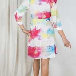 ROBE 120% LINO 49AN -Modes Sylphide Soldes Magasin 014112 ROBE 49AN 120 LINO WASHED MULTICO 1 scaled