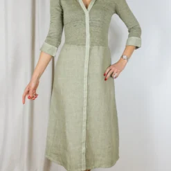 ROBE 120% LINO 70CB 14 ROBE 120% LINO 70CB -Modes Sylphide Soldes Magasin 014113 ROBE 70CB 120 LINO SAGE KAKI 1 scaled