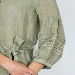 ROBE 120% LINO 49FR 21 ROBE 120% LINO 49FR -Modes Sylphide Soldes Magasin 014114 ROBE 49FR 120 LINO SAGE KAKI 2