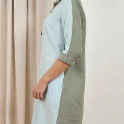 ROBE CHEMISE ROSSO 35 N1557V -Modes Sylphide Soldes Magasin 014153 N1557V ROSSO35 TURQUOISE KAKI 2