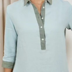 ROBE CHEMISE ROSSO 35 N1557V -Modes Sylphide Soldes Magasin 014153 N1557V ROSSO35 TURQUOISE KAKI 4