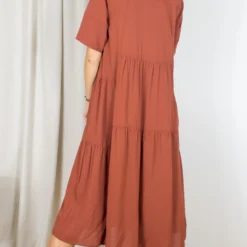 ROBE ANNA SAVARELLI S1108A -Modes Sylphide Soldes Magasin 014981 ROBE S1108A ANNA SAVARELLI BRIQUE 1 scaled