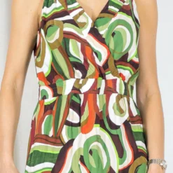 ROBE CAROLINE BISS 3174 -Modes Sylphide Soldes Magasin 014994 ROBE 3174 CAROLINE BISS VERT CHOCO 1