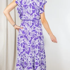 ROBE CAROLINE BISS 3168 -Modes Sylphide Soldes Magasin 015003 ROBE 3168 CAROLINE BISS VIOLET BLANC 1 scaled