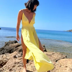 Karma Koma Robe April Jaune Ou Vert -Modes Sylphide Soldes Magasin april 2