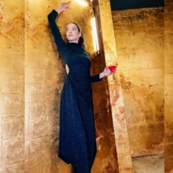 ROBE LUREX OUVERTE DORÉ OU NOIR