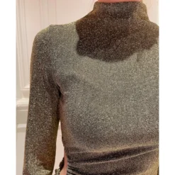 ROBE LUREX OUVERTE DORÉ OU NOIR -Modes Sylphide Soldes Magasin col roule 2684 3