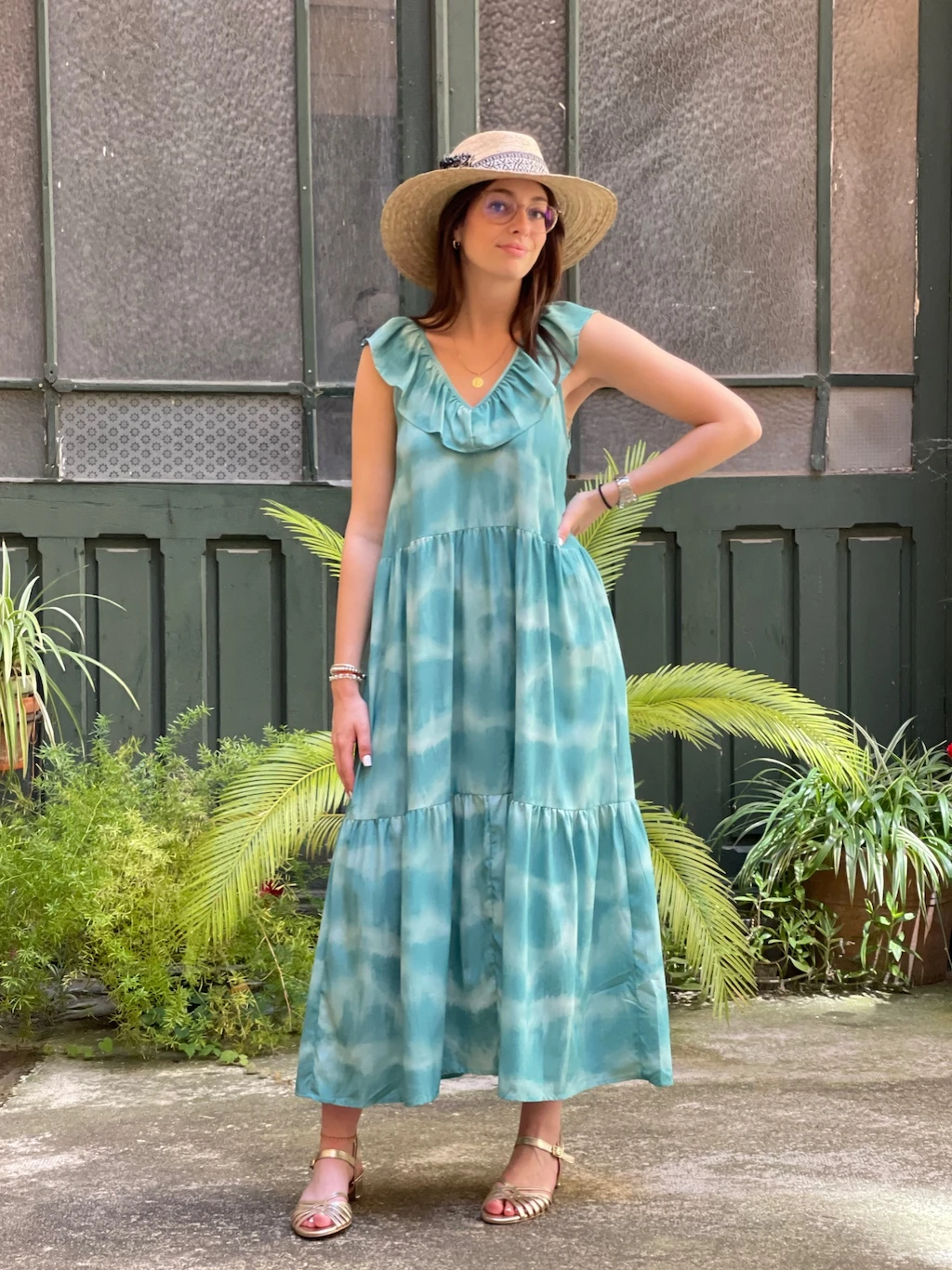 Grace & Mila Robe Flore Rose Ou Vert 4 Grace & Mila Robe Flore Rose Ou Vert â Image 2