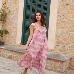 Grace & Mila Robe Flore Rose Ou Vert 10 Grace & Mila Robe Flore Rose Ou Vert -Modes Sylphide Soldes Magasin flore 3