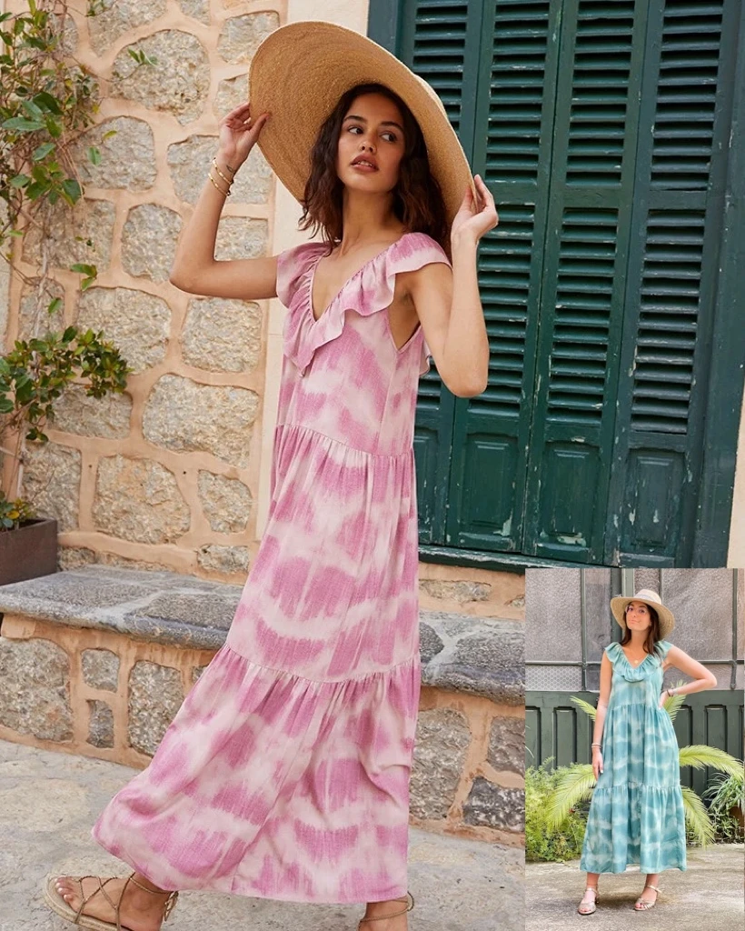 Grace & Mila Robe Flore Rose Ou Vert 3 Grace & Mila Robe Flore Rose Ou Vert