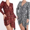 ROBE ZEBRE ROUGE OU ARGENT 2 ROBE ZEBRE ROUGE OU ARGENT -Modes Sylphide Soldes Magasin robe 9118 zebre