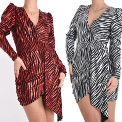 ROBE ZEBRE ROUGE OU ARGENT