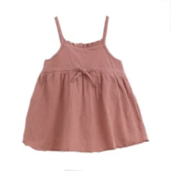 Robe à Bretelles En Lin Et Coton "Red Clay"