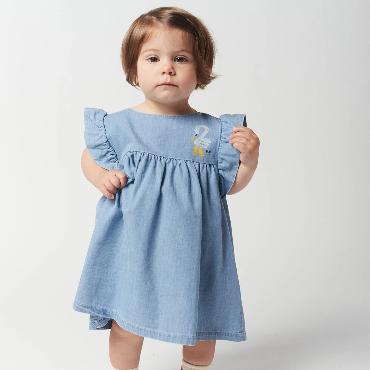 Bobo Choses Robe Bébé "Pelican" Bleu Denim 5 Bobo Choses Robe Bébé "Pelican" Bleu Denim – Image 3