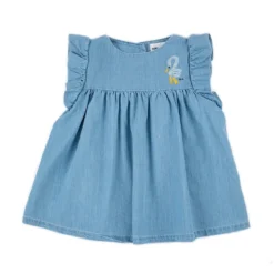 Bobo Choses Robe Bébé "Pelican" Bleu Denim