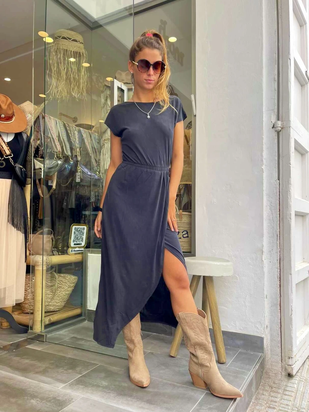 Vila Robe Vimodala Noir Ou Bleu 5 Vila Robe Vimodala Noir Ou Bleu – Image 3