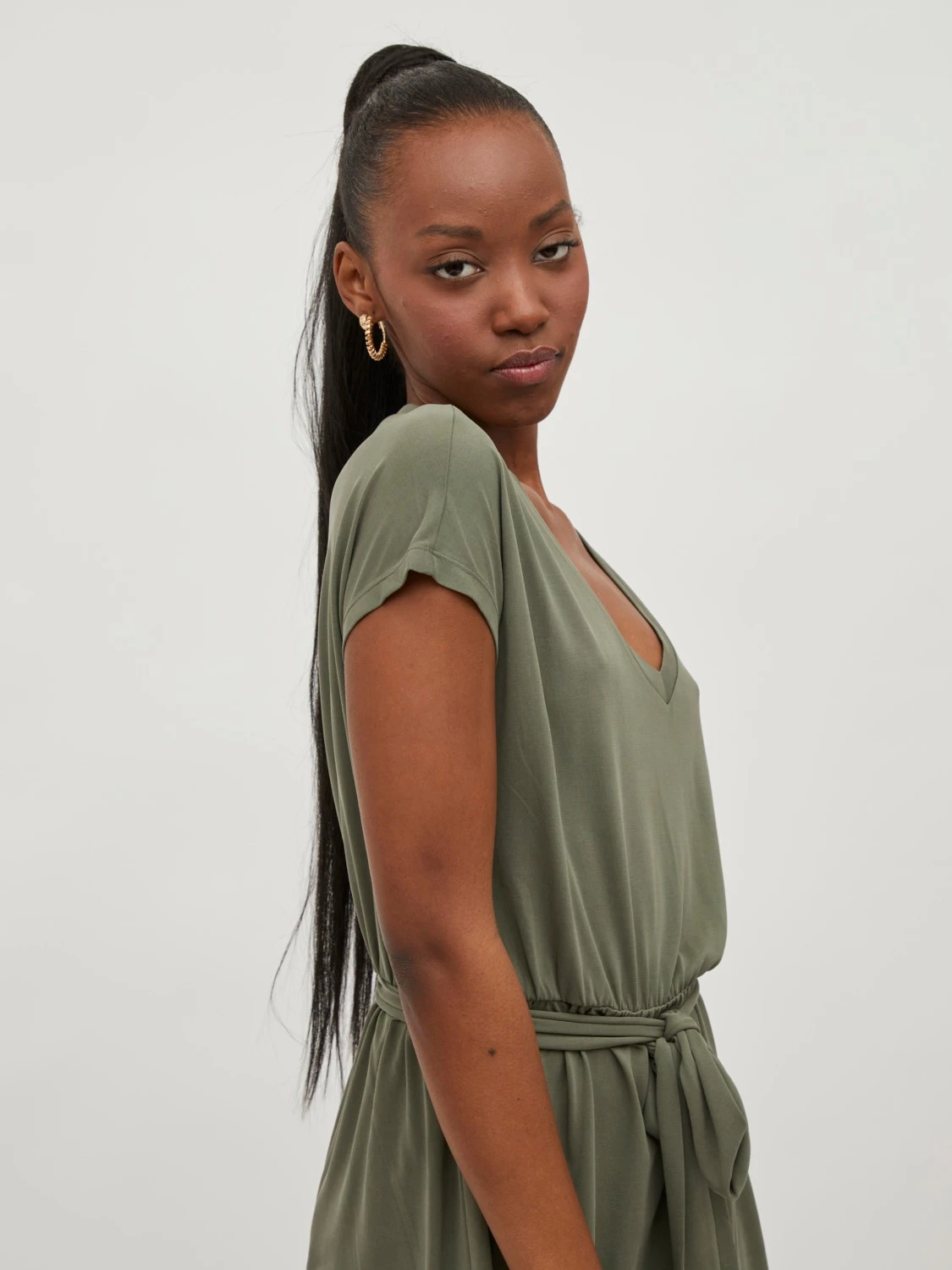 Vila Robe Vimodala Kaki Tencel Et Modal 7 Vila Robe Vimodala Kaki Tencel Et Modal – Image 5